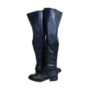 Sam Edelman Womens Remi Over The Knee Black Leather Lug Sole Grunge Boots Size 8 thumbnail 4