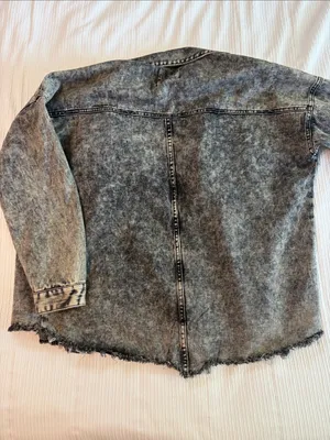 Black Label Acid Wash Gray Denim Jean Jacket thumbnail 3