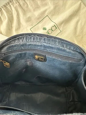 Authenticated Vintage Gucci Micro GG Logo Bowling Bag Navy Top Handle thumbnail 13