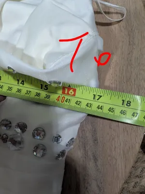 Pre owned hand made 3d floral gem raffle bridal wedding dress with train XXS TO thumbnail 3