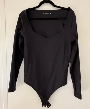 Abercrombie & Fitch Black Long Sleeve Bodysuit thumbnail 1