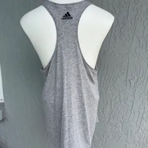 Adidas Logo Racerback Tee Gray M EUC thumbnail 2