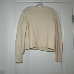 J.Crew Women Ivory Merino Wool Alpaca Blend Lady Jacket Cardigan BM246 Small thumbnail 6