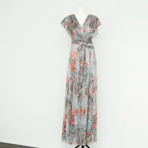 Eliza J Metallic Floral Drape Shoulder Gown thumbnail 2