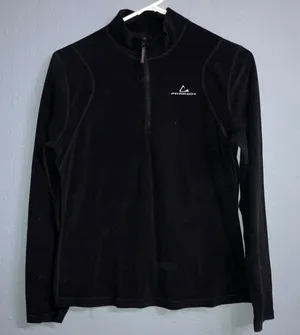 Paradox Black Fleece Long Sleeve Quarter-Zip Top Small #736 thumbnail 1