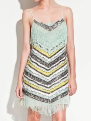 🆕Zara | Sequin Fringe Flapper Beaded Dress Small thumbnail 1