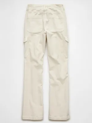 American Eagle AE Stretch Classic Bootcut Cargo Pants Cream Ivory Utility Gorp thumbnail 11