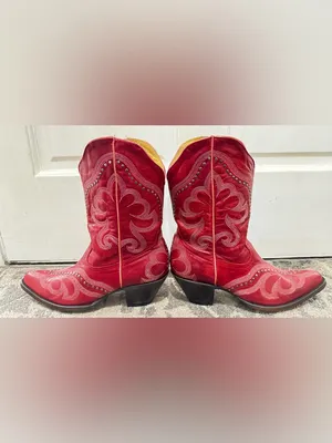Old Gringo Shay Red Embroidered Studded Western Ankle Boots Size 9 thumbnail 9