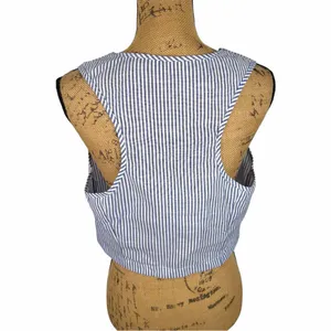 Sz L Private Label Blue Striped Vest and Pants Set New thumbnail 6