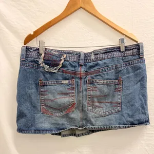 Jaded London‎ Sherbet Denim Side Pleat Mini Skirt Festive Streetwear Distressed thumbnail 3