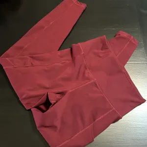 American Eagle The Everything Pocket Legging Burgundy High Waisted Womens Medium thumbnail 4