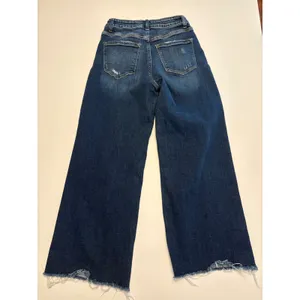 Lovervet by Vervet Wide Leg Jeans Womens 25/1 Dark Wash Raw Hem High Rise LV1353 thumbnail 2
