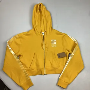 Vans Off The Wall Cropped Full Zip Hoodie Sweatshirt Mustard Yellow Size Medium NEW! thumbnail 1