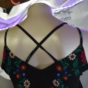 Xhilaration Spaghetti Strap Dress, Floral Pattern on Black Size XL thumbnail 8