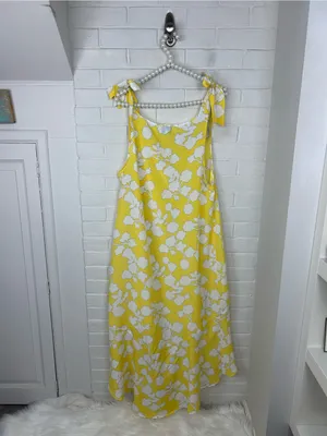 Mudpie Beach To Bar Yellow Patterned Swimsuit Coverup Dress Size M thumbnail 8