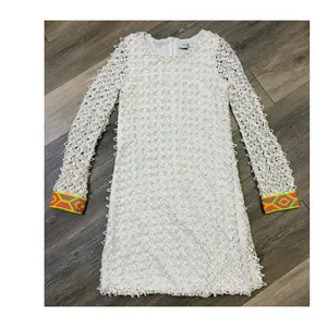 Tbags Los Angeles Textured Dress Womens Small Cream Long Sleeve thumbnail 9