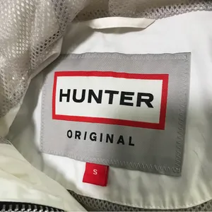 HUNTER Original Smock Cotton Rain Jacket Coat White Small thumbnail 12