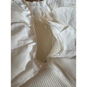 Zara White Bodycon ribbed tube dress with draped chest size small thumbnail 12