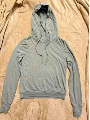 True Craft Women's Gray Solid Fleece Cotton Blend Pullover Hoodie Long Sleeve M thumbnail 1