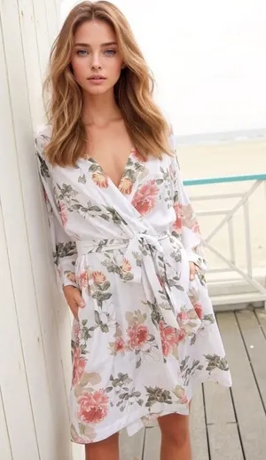 YUMI KIM Dream Lover Floral Robe True‎ Love Bridal Bridesmaid Summer Small thumbnail 1