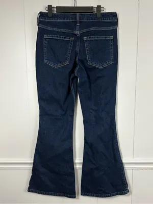 Hollister High-Rise Flare Short Dark Wash Denim Blue Jeans 8/29 Preppy Casual thumbnail 2
