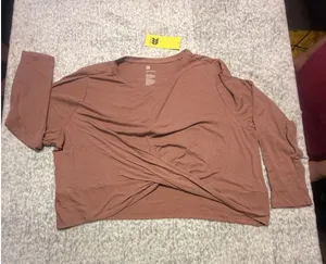 All In‎ Motion Mauve Ribbed Twist Front Long Sleeve Activewear Top 2X New thumbnail 1