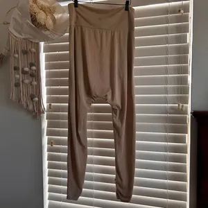Free People Echo beige harem jogger lounge pants oversized drop crotch size M thumbnail 6