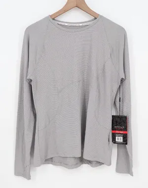 Spyder Active Womens Grey Micro Stripe Long Sleeve Performance Top Large thumbnail 1