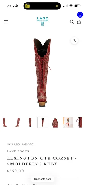 Lane Boots Lace-Up Over-the-Knee Tall Western Boots thumbnail 2