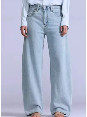 New Levi's 25x31 Blue Label Women's Drop Barrel Jeans Aqua Marine Japanese thumbnail 3