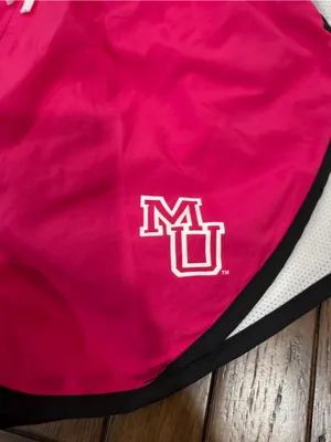 Mercer Nike Women's Hot Pink Running Shorts with White Trim thumbnail 2