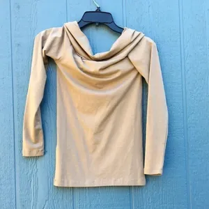 NWT Vero Moda Tan Silver Mink Panda Off The Shoulder Long Sleeve Top Small v6x thumbnail 6