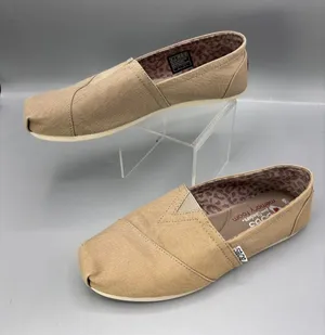 BOBS by Skechers Flats Shoes Womens 8 Tan Leopard Print Lining Round Toe Slip On thumbnail 1