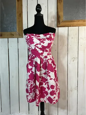 Corey Lynn Pink and White Floral Dress Size 16 thumbnail 3