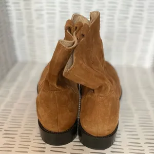 Lands End Womens Cognac Brown Suede Slouchy Ankle Boots Low Block Heel‎ Size 8.5 thumbnail 5