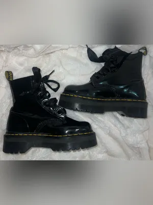 Dr. Martens MOLLY Women's Leather Platform Boots BLACK BUTTERO size 6 thumbnail 6