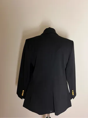 Express Black Double-Breasted Blazer with Gold Buttons NWT thumbnail 3