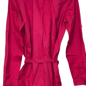 Lacoste Women's Dress Mini Roll Tab Sleeves‎ Belted Waist Button-Up Hot Pink 44 thumbnail 8