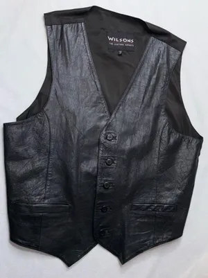 Wilson's Leather Leather button up vest thumbnail 1