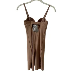 Skims Deep Plunge Shapewear Mid Thigh Bodysuit Size XS Sienna Neutral Party thumbnail 2