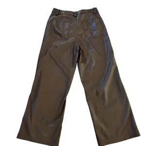 Joe's Jeans Brown Faux Leather Pants Size 31 Wide Leg Trouser Crop Designer $200 thumbnail 10