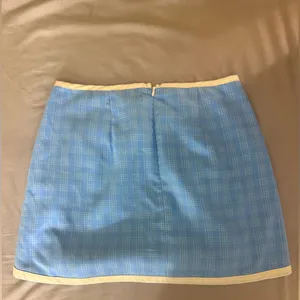 Urban Outfitters Blue Plaid Skirt‎ with Cream Trim Size Small thumbnail 2