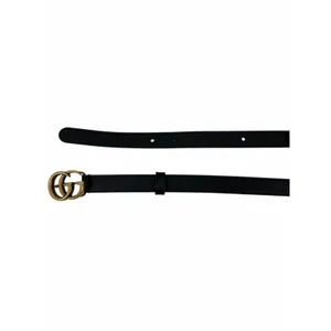 Gucci GG Logo Buckle Marmont Thin Belt Black Smooth Leather Size 80cm/32" thumbnail 8