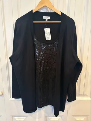 Fashion Bug Sequin‎ Tank And Sweater Set Size 2X thumbnail 1