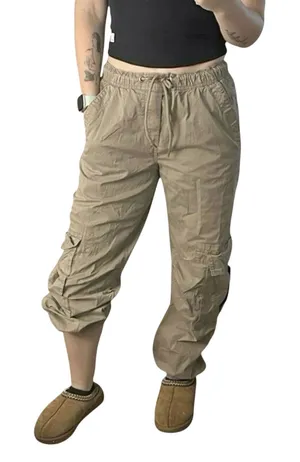 Garage Cargo Jogger Pant Size XS Taupe Khaki Utility Performance Bleach Stained thumbnail 1
