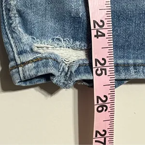 Madewell‎ Cali Demi Boot Jeans Distressed Hem Size 26 Button Fly Stretchy thumbnail 5
