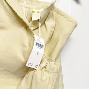 NWT MAEVE Anthropologie Strapless Yellow Cream Dress Size 6 thumbnail 8
