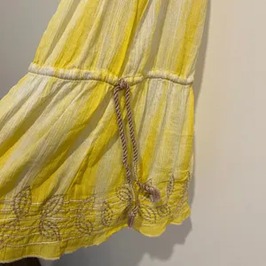 Vintage Y2K Free People Top Sleeveless Tank Yellow Tie Dye Embroidered 6 Small thumbnail 5
