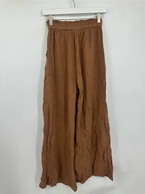 Aerie Brown Wide Leg High Waisted Pants Size Small Boho Loungewear thumbnail 7