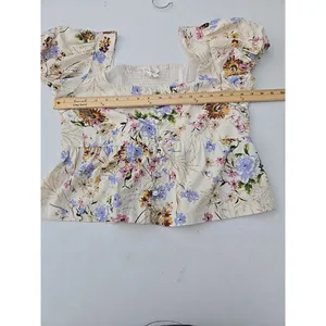 by Anthropologie Floral Corset Smocked Back Size Medium thumbnail 8